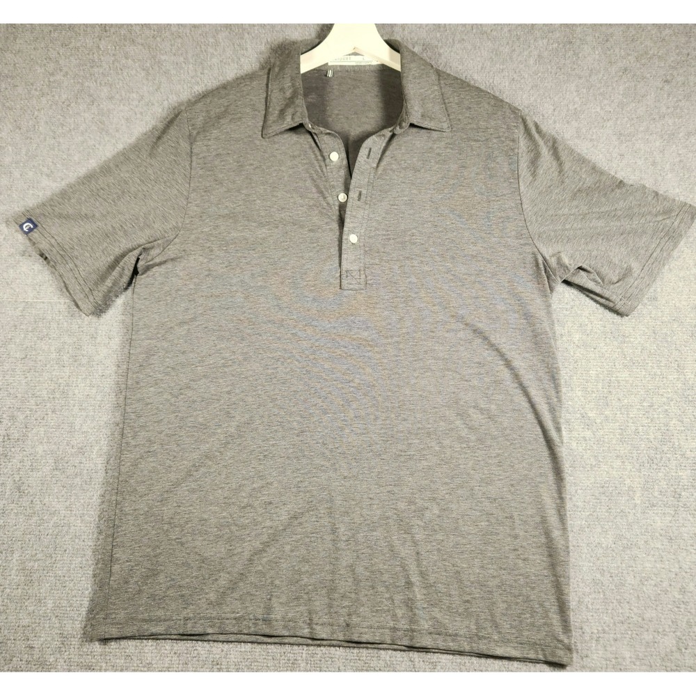 Criquet Polo Shirt Mens L Gray Short Sleeve Pima Cotton Blend Stretch